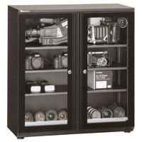 Wonderful ตู้กันชื้น รุ่น WD-200CH จอแสดงผลแบบเข็มอนาล็อก ตู้บานประตูคู่ ซ้าย-ขวา รุ่นขนาดหน้ากว้างพิเศษ สามารถใส่กล้องถ่าย video ตัวใหญ่ได้ ขนาดความจุ 214 ลิตร - สีดำ